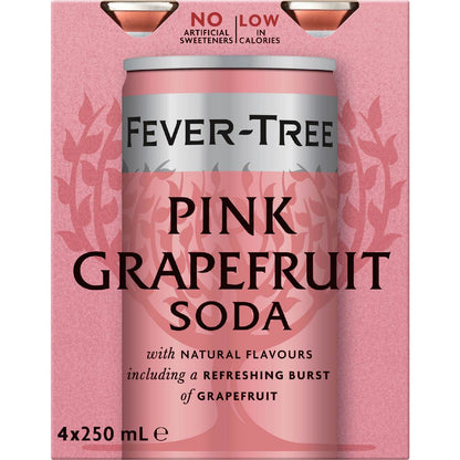 Fever-Tree Pink Grapefruit Soda 250ml x 4 Pack