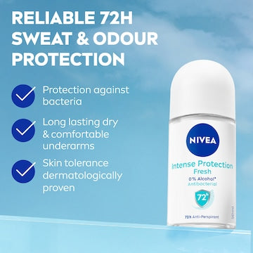 Nivea Intense Protection Fresh 72hr Roll On Deodorant 50mL
