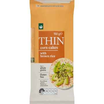 Woolworths Thin Corn Cake With Brown Rice 150g