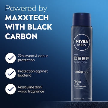 Nivea Men Deep Darkwood Antiperspirant Deodorant 250mL