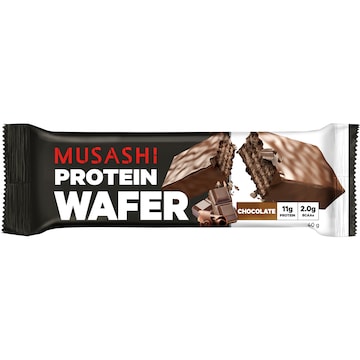 Musashi Wafer Protein Bar Chocolate, BCAAs, 40g