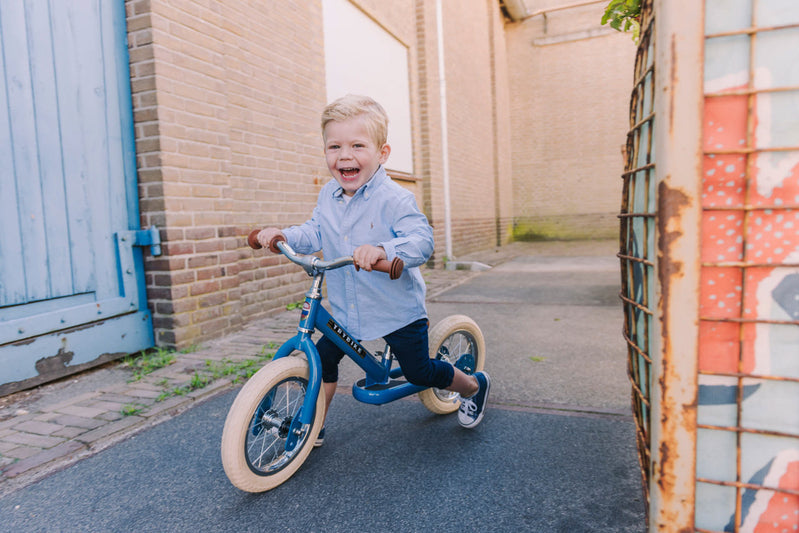 TryBike Trike Vintage BLUE 2 in 1 Balance Bike Kids Toddler Bike Best Seller 18mths-6yrs (Bulky Shipping)