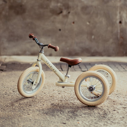TryBike Trike Vintage CREAM 2 in 1 Balance Bike Kids Toddler Bike Best Seller 18mths-6yrs (Bulky Shipping)