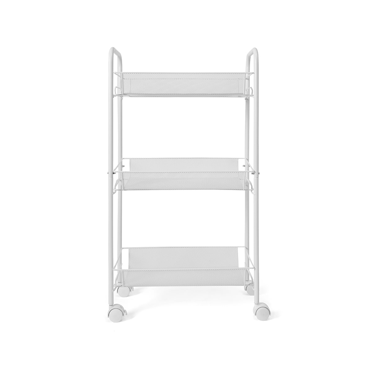 Slim Line Metal Trolley - White