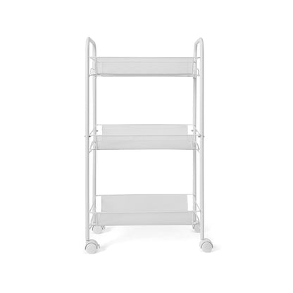 Slim Line Metal Trolley - White