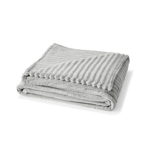 Plush Ribbed Blanket - Double/Queen Bed, Grey