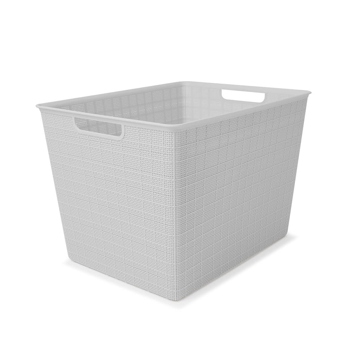 26L Rectangle Linen Weave Basket - Grey