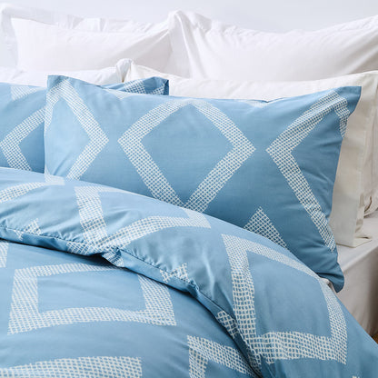 Jude Quilt Cover Set - Queen Bed, Blue