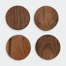 Set of 4 Acacia Wood Coasters