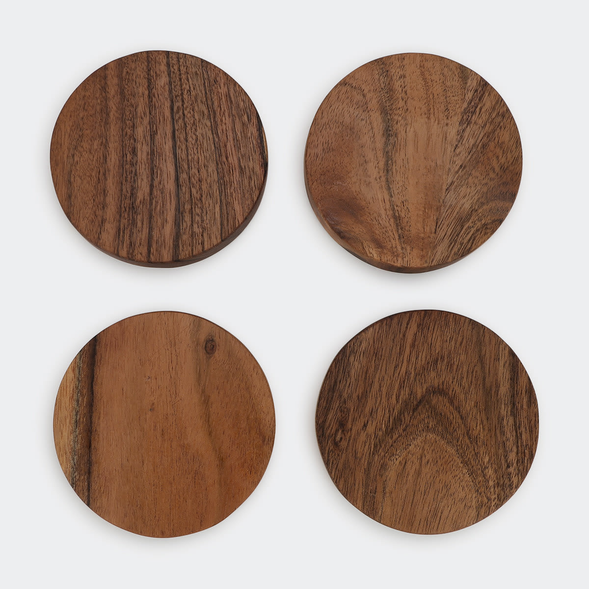 Set of 4 Acacia Wood Coasters