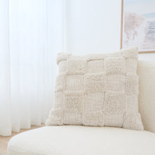 50cm Check Cotton Cushion Cover - Beige