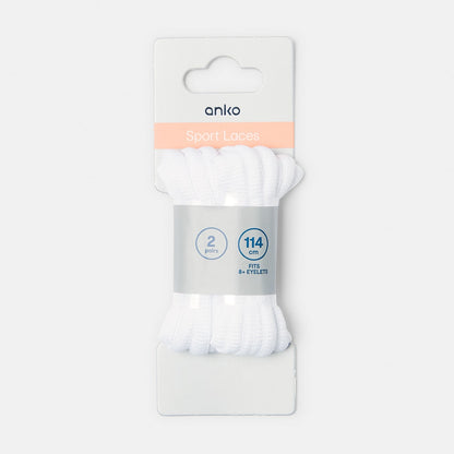 2 Pack Sport Laces - White