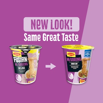 Maggi Fusian Instant Noodles Soy & Mild Spice Flavour Cup 64g