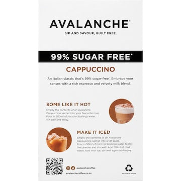 Avalanche 99% Sugar Free Cappucinno 10 pack