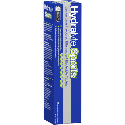 Hydralyte Sports Effervescent Tablets Lemon Lime 20 Pack