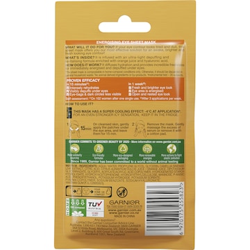 Garnier Skin Active Hydra Bomb Eye Sheet Mask Orange each