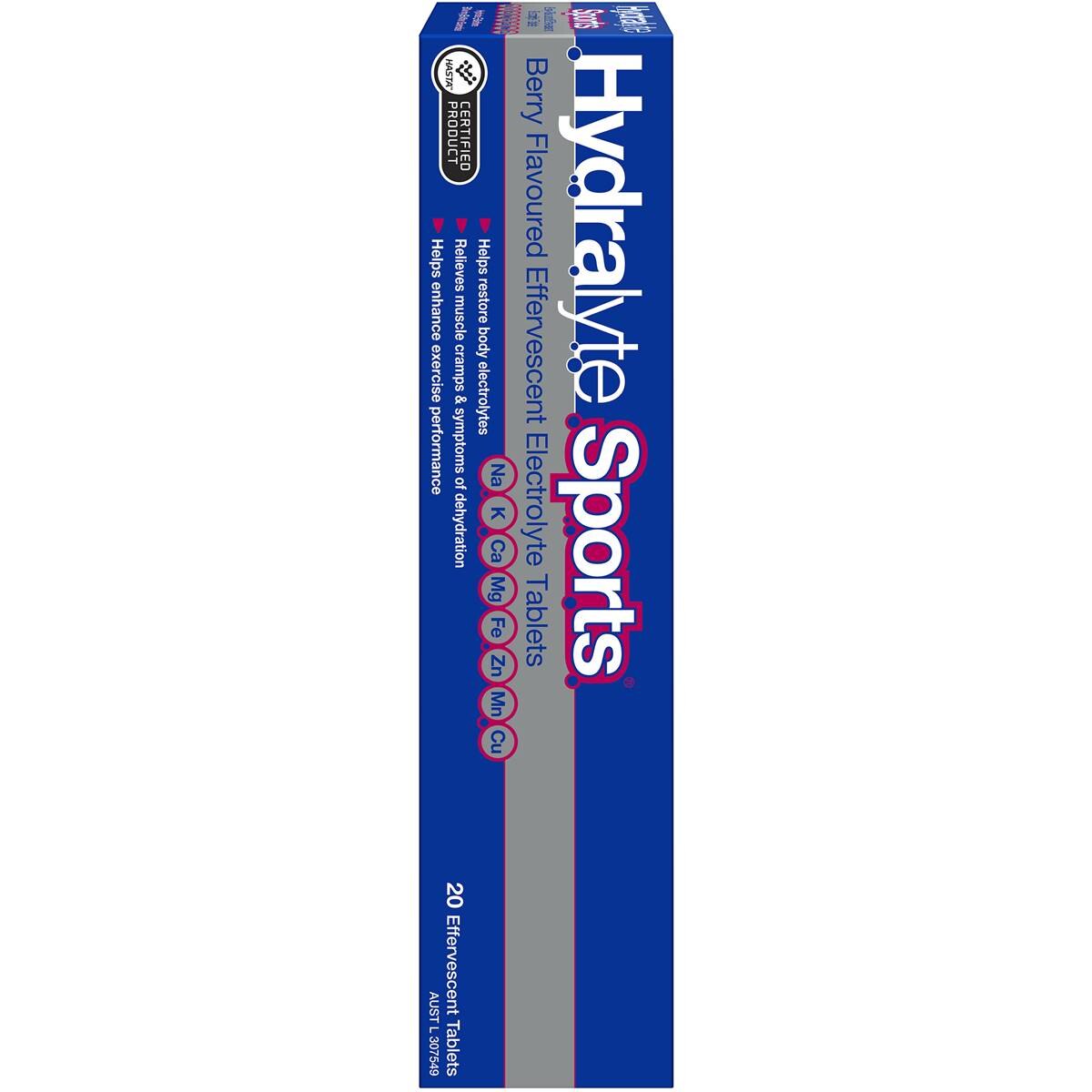 Hydralyte Sports Effervescent Tablets Berry 20 Pack