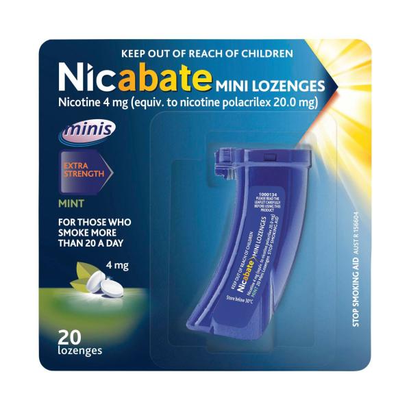 NICABATE MINI LOZENGES 4MG EXTRA STRENGTH MINT 20 PACK