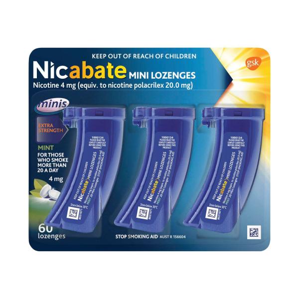 NICABATE EXTRA STRENGTH MINIS MINT:4 MG:.:60 PACK