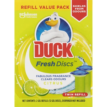 Duck Fresh Discs Toilet Cleaner Citrus Twin Refills 36mL x 2 pack