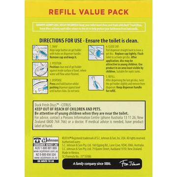 Duck Fresh Discs Toilet Cleaner Citrus Twin Refills 36mL x 2 pack