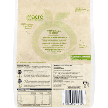 Macro Organic Quick Oats 500g