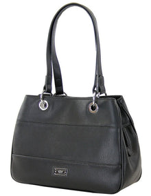 Key Item Zip Top Shoulder Bag in Black