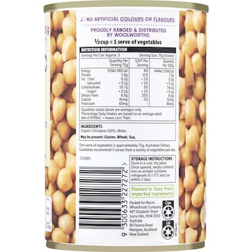 Macro Organic Chickpeas 425g