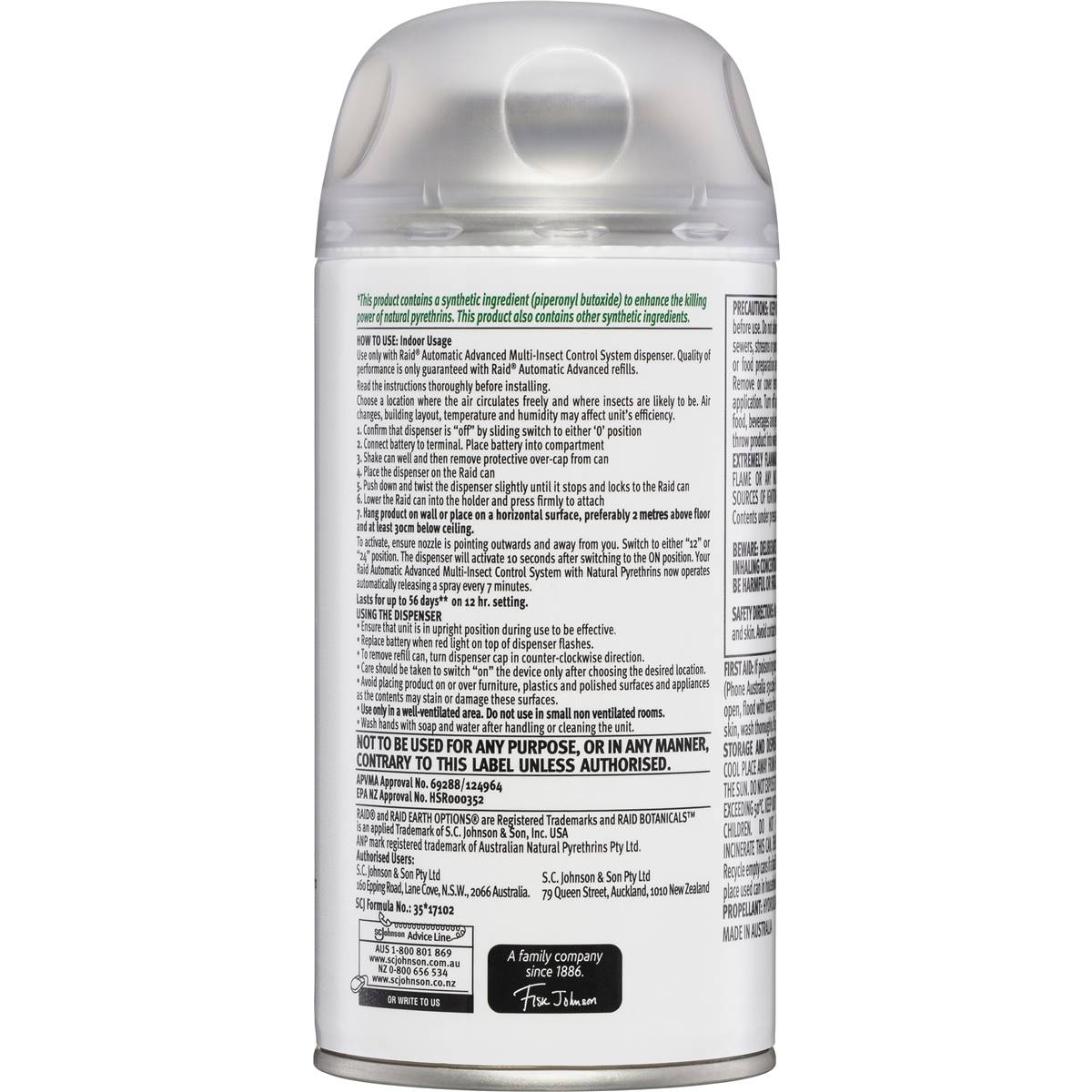 Raid Earth Options Botanicals Multi -Insect Auto System Refill 185g