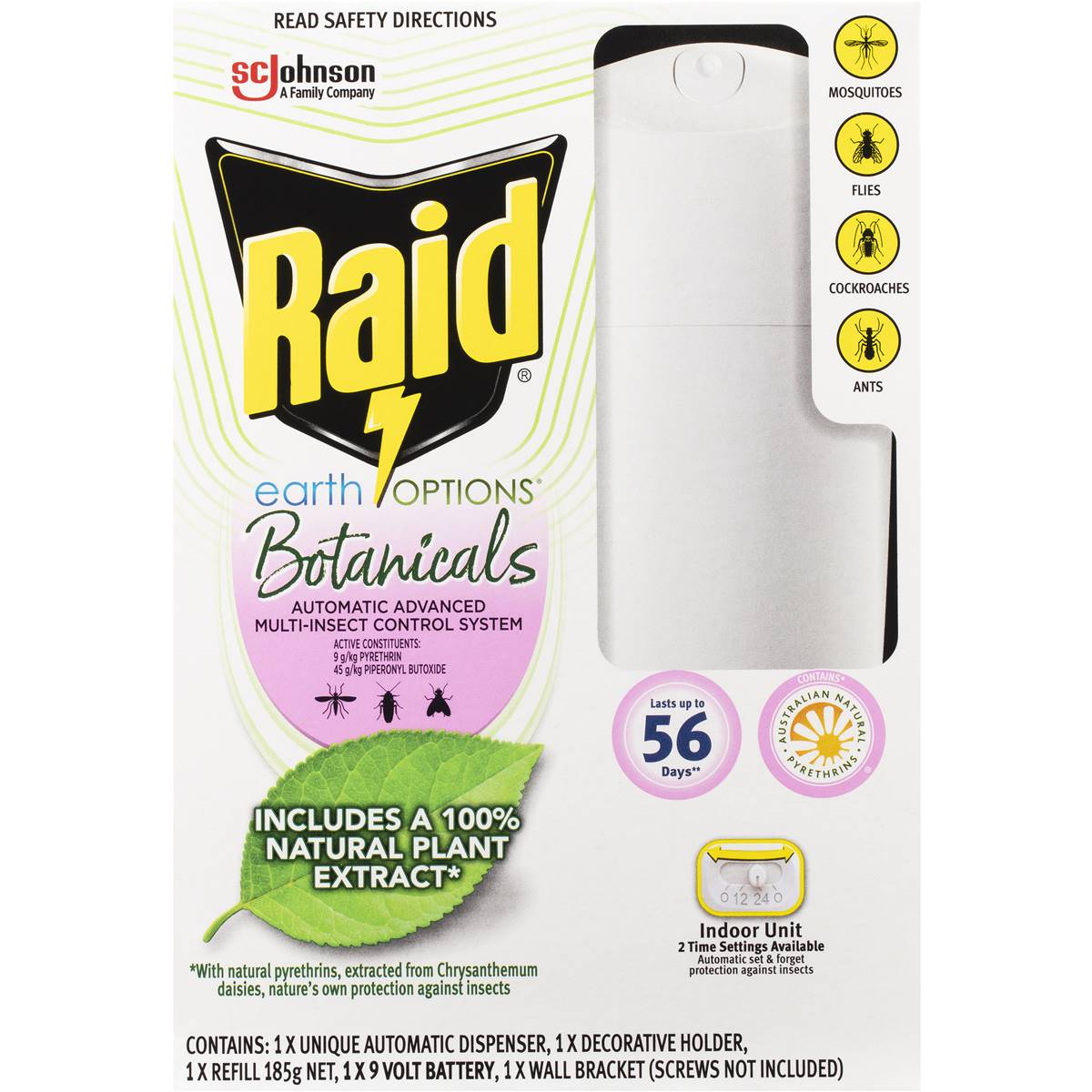 Raid Earth Options Botanicals Multi-Insect Automatic System 185g