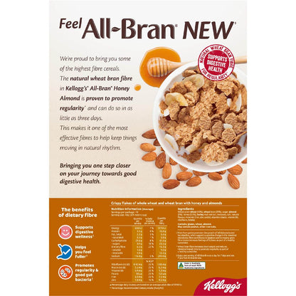 Kellogg's All-Bran Flakes Honey Almond Cereal 420g