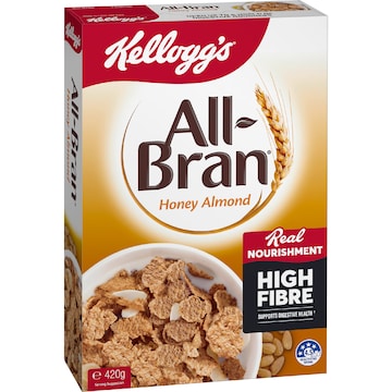 Kellogg's All-Bran Flakes Honey Almond Breakfast Cereal 420g