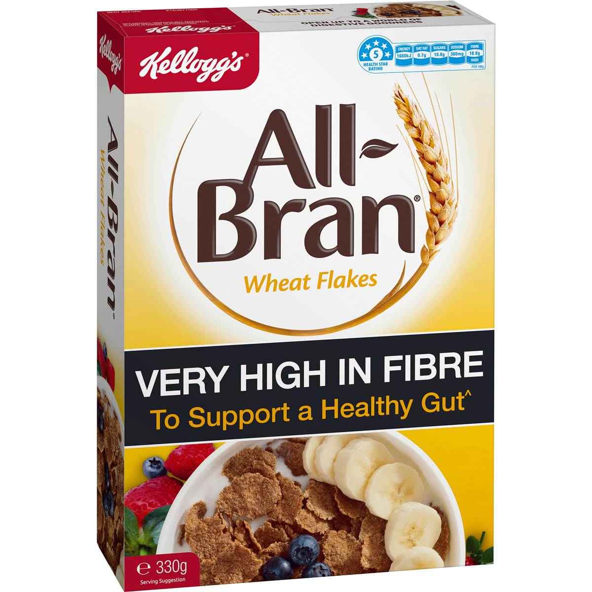 Kellogg's All-Bran Wheat Flakes Breakfast Cereal 330g