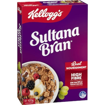 Kellogg's Sultana Bran High Fibre Breakfast Cereal 420g