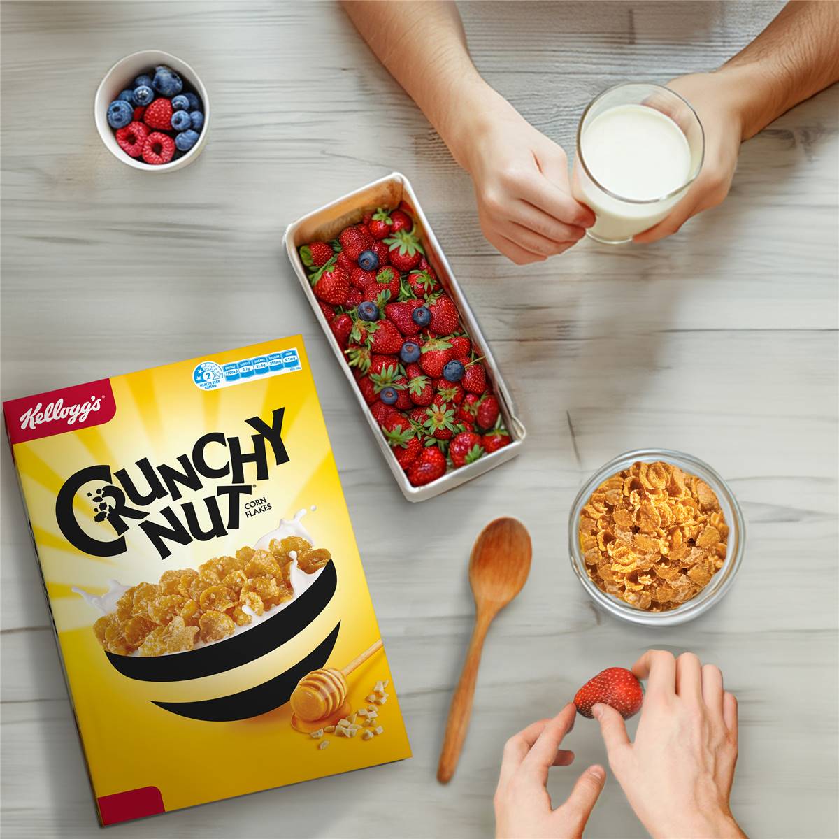 Kellogg's Crunchy Nut Corn Flakes Breakfast Cereal 380g