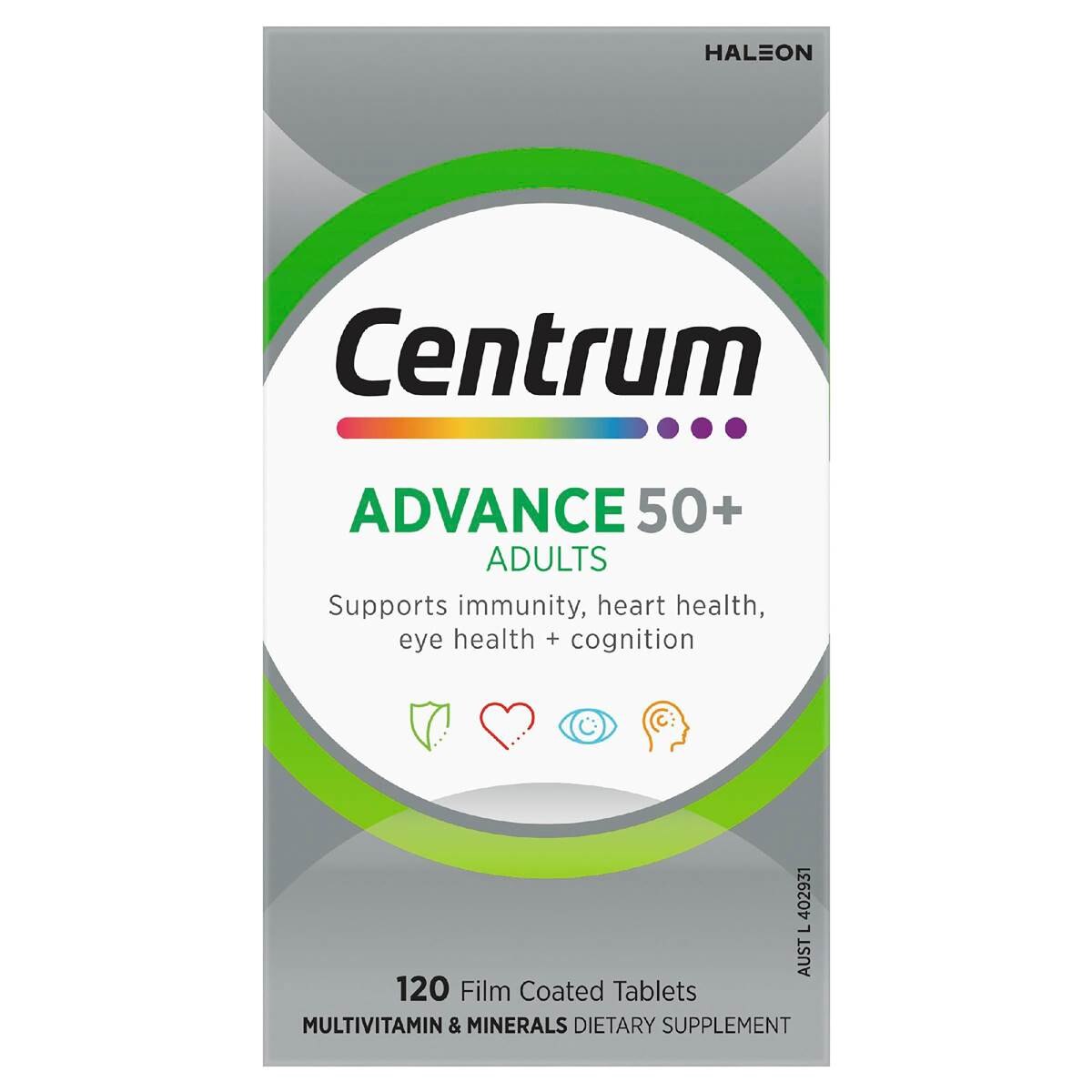 Centrum Advance 50+ Daily Multivitamin Supplements 120 Pack