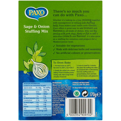Paxo Stuffing Sage & Onion 170g