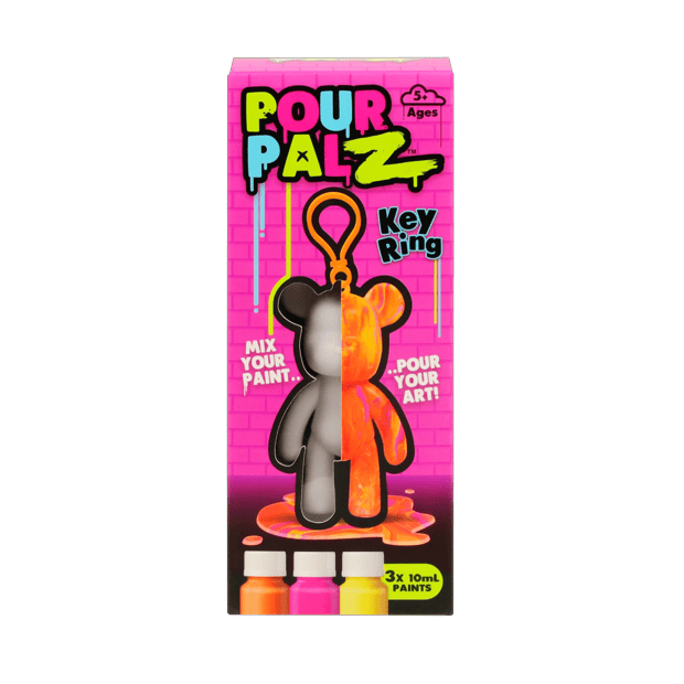 PourPalZ Paint Pouring Art Bear Keyring - Assorted*