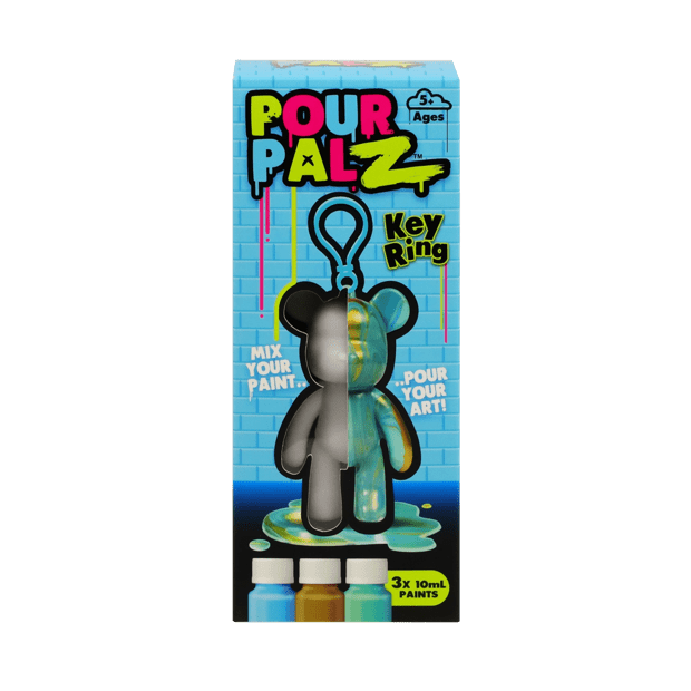 PourPalZ Paint Pouring Art Bear Keyring - Assorted*