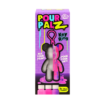 PourPalZ Paint Pouring Art Bear Keyring - Assorted*