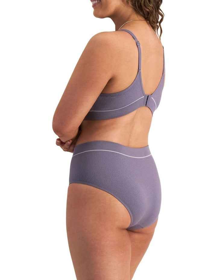 Retro Rib Seamless Hi Hi in Dove Slate