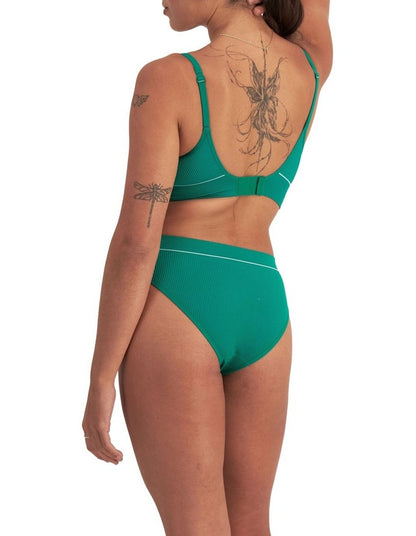 Retro Rib Seamless Hi Bikini in Lush Forest