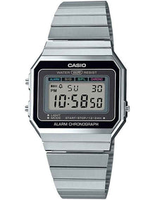 Casio Silver Vtage Digital Watch With Stainless Band A700W 1A