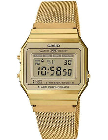 Casio Gold Vintage Digital Watch With Stainless Mesh Band A700WMG 9A