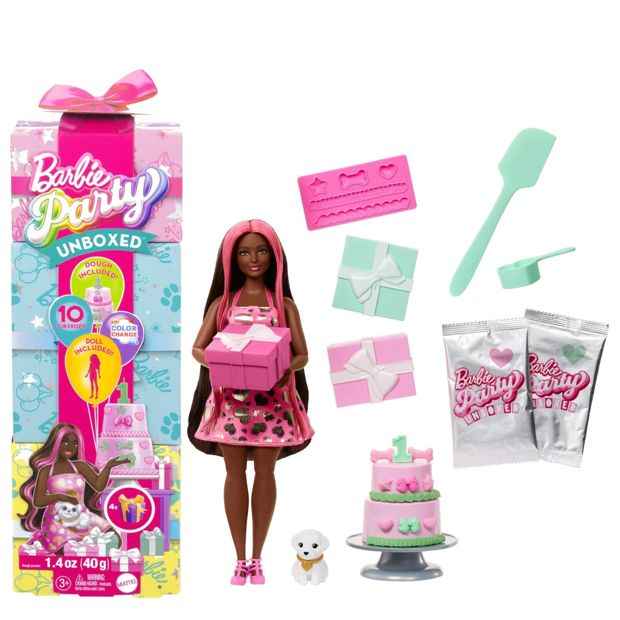 Mattel Barbie Party Unboxed Pet Birthday Series Doll & Accessories - Assorted*