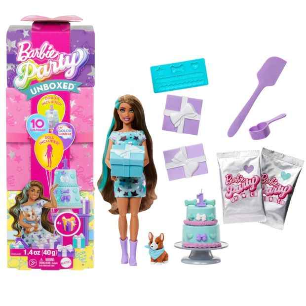 Mattel Barbie Party Unboxed Pet Birthday Series Doll & Accessories - Assorted*