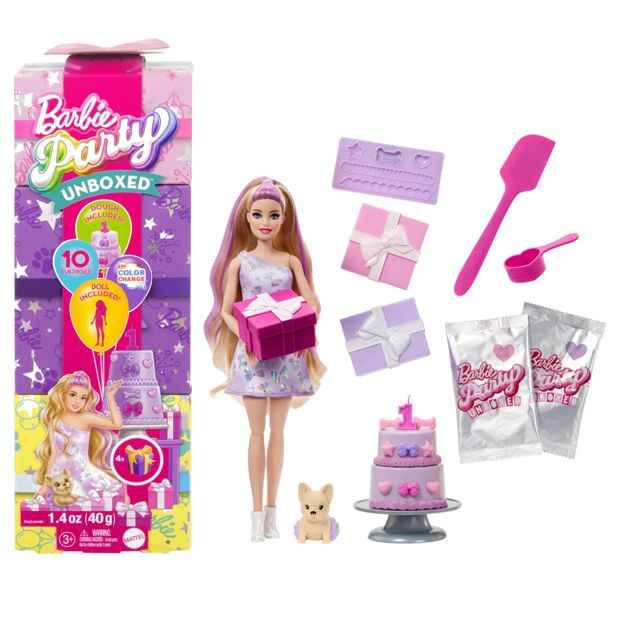 Mattel Barbie Party Unboxed Pet Birthday Series Doll & Accessories - Assorted*