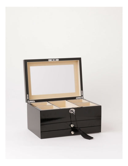 Multi Drawer High Gloss Black Jewellery Box