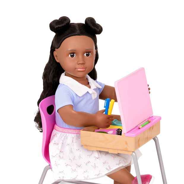 Our Generation Flying Colours School Desk & Supplies Set for 18-inch Dolls