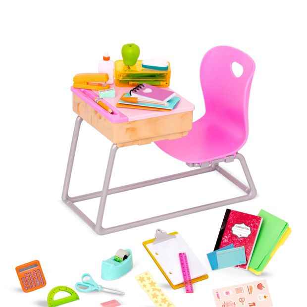 Our Generation Flying Colours School Desk & Supplies Set for 18-inch Dolls